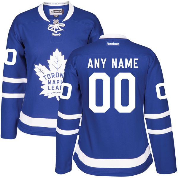 Women Toronto Maple Leafs Reebok Blue Custom NHL Jersey->->Custom Jersey